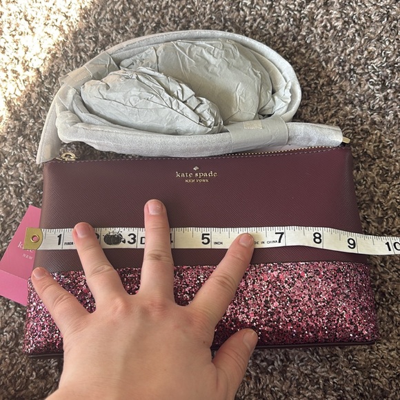 NWT Kate Spade Glitter Flash Cherrywood Purple Cross Body Bag - Picture 13 of 15